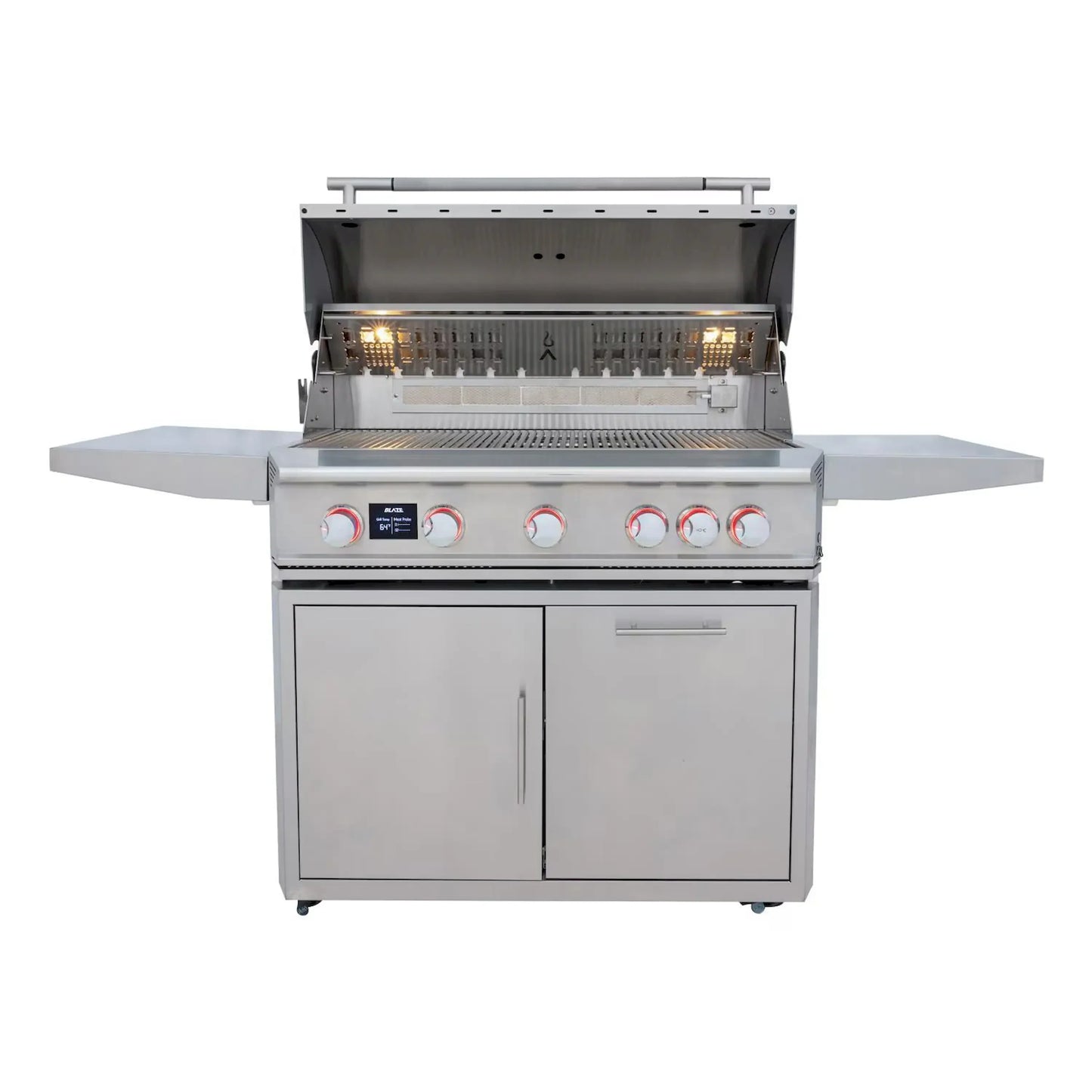 Blaze Grill Package - LTE PRO 40" 5-Burner Natural Gas Grill with Digital Temperature Screen and Rear Infrared Burner, and Grill Cart in Stainless Steel (AP2-5LTEPRO-NG)