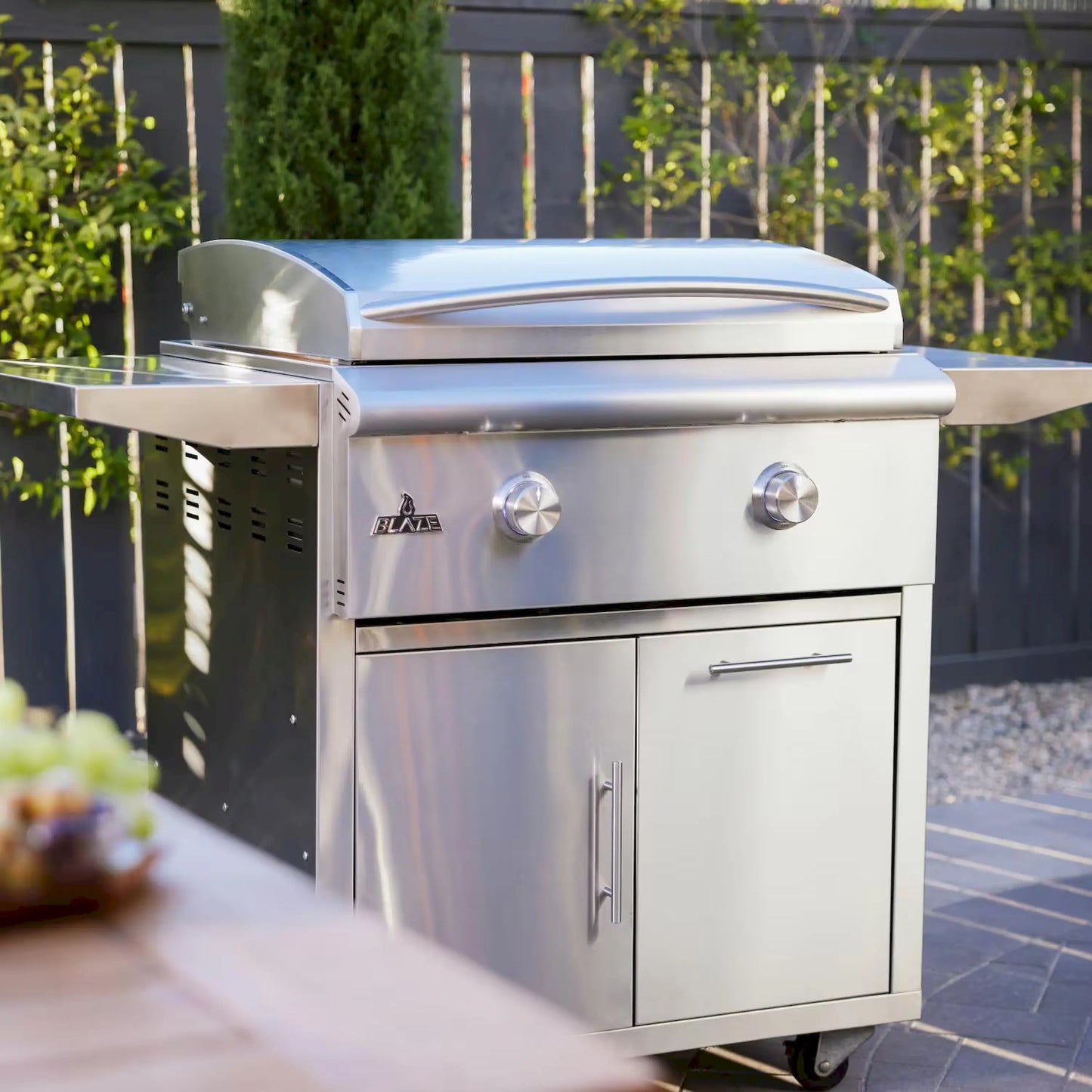 Blaze Grill Package - Premium LTE 30" Built-In Propane Gas Griddle with Lights and Grill Cart in Stainless Steel (AP2-GRIDDLE-LTE3-LP)