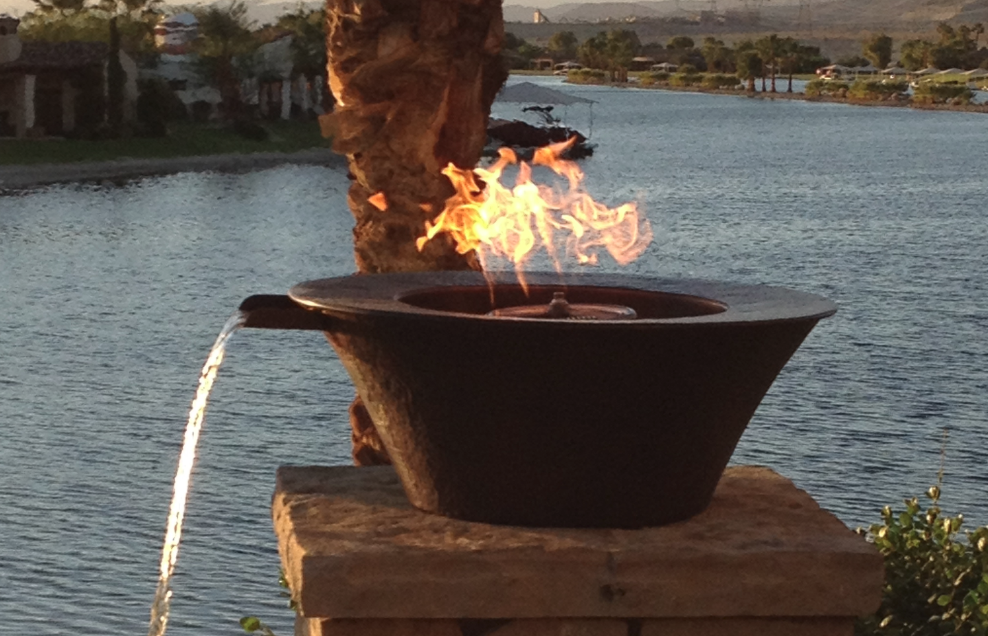 Cazo Copper Fire & Water Bowl by The Outdoor Plus - Free Cover Included