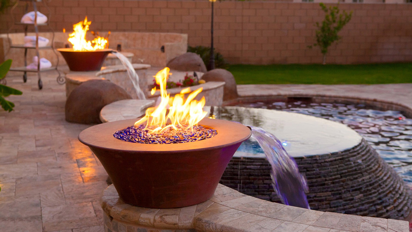 Cazo Copper Fire & Water Bowl by The Outdoor Plus - Free Cover Included