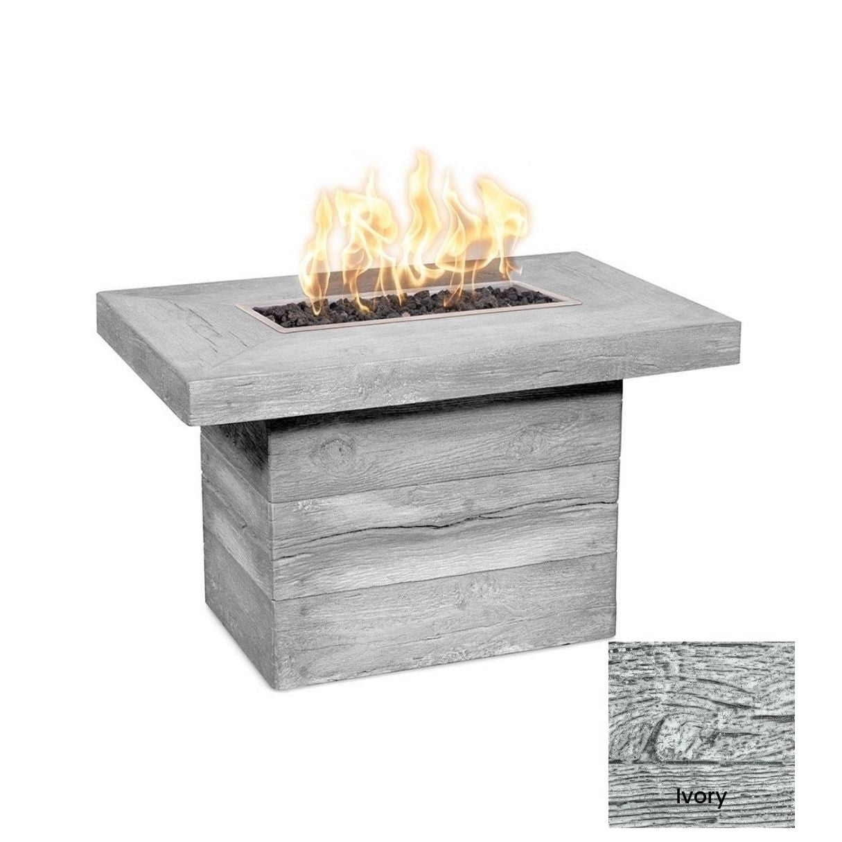 Alberta Wood Grain Concrete Fire Pit by The Outdoor Plus - Free Cover Included