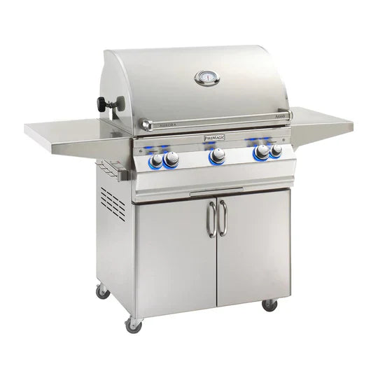 Fire Magic Aurora A660s 30" Propane Gas Freestanding Grill with 1 Sear Burner, Backburner and Analog Thermometer (A660S-8LAP-61)