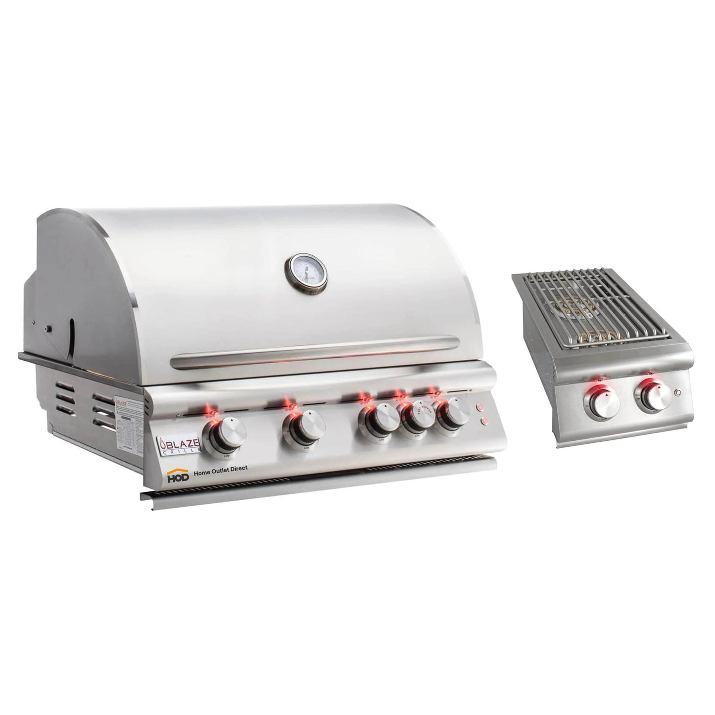 Blaze Grill Package - Premium LTE Marine Grade 32" 4-Burner Built-In Liquid Propane Grill and Double Side Burner in Stainless Steel