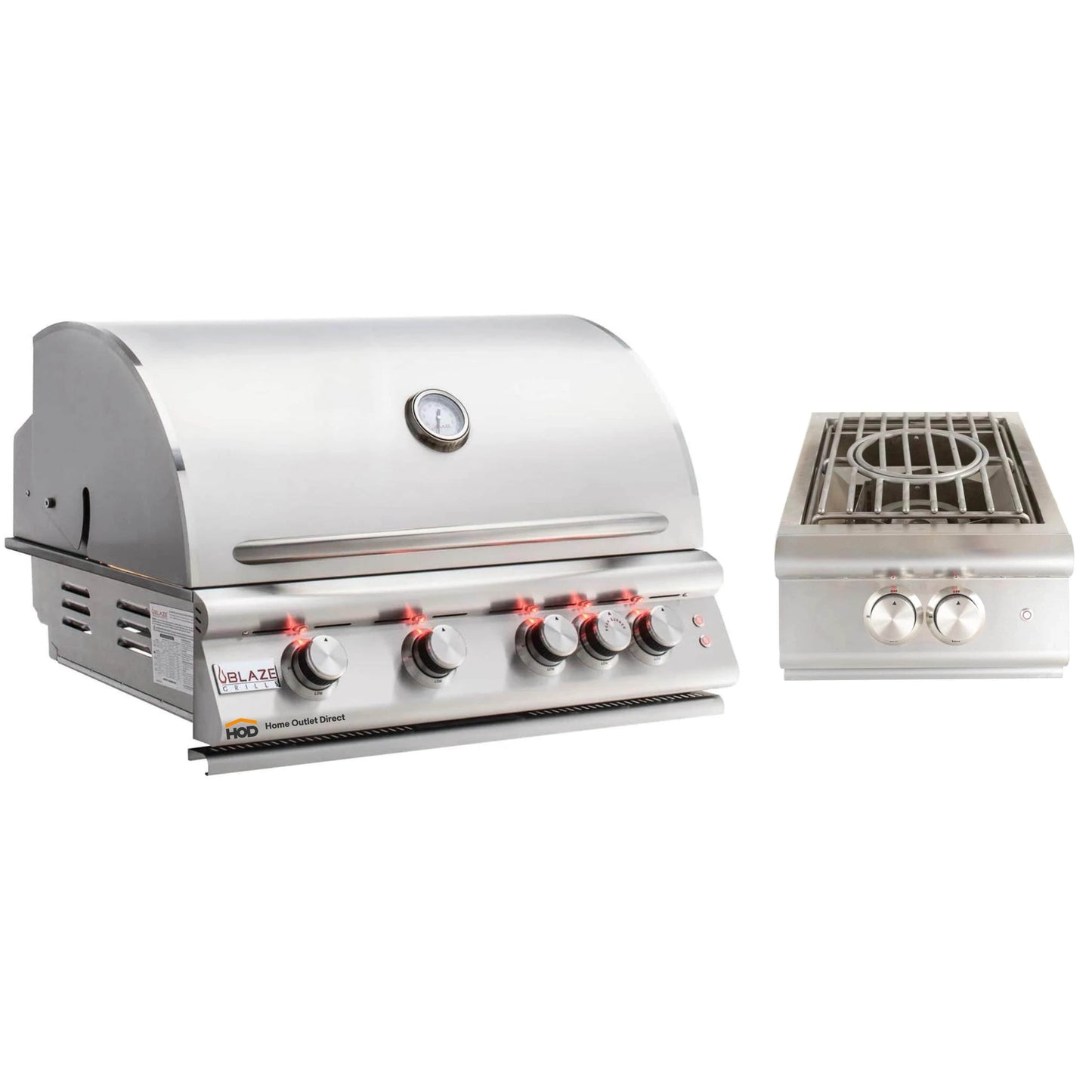 Blaze Grill Package - Premium LTE 32" 4-Burner Built-In Liquid Propane Grill and Side Burner in Stainless Steel