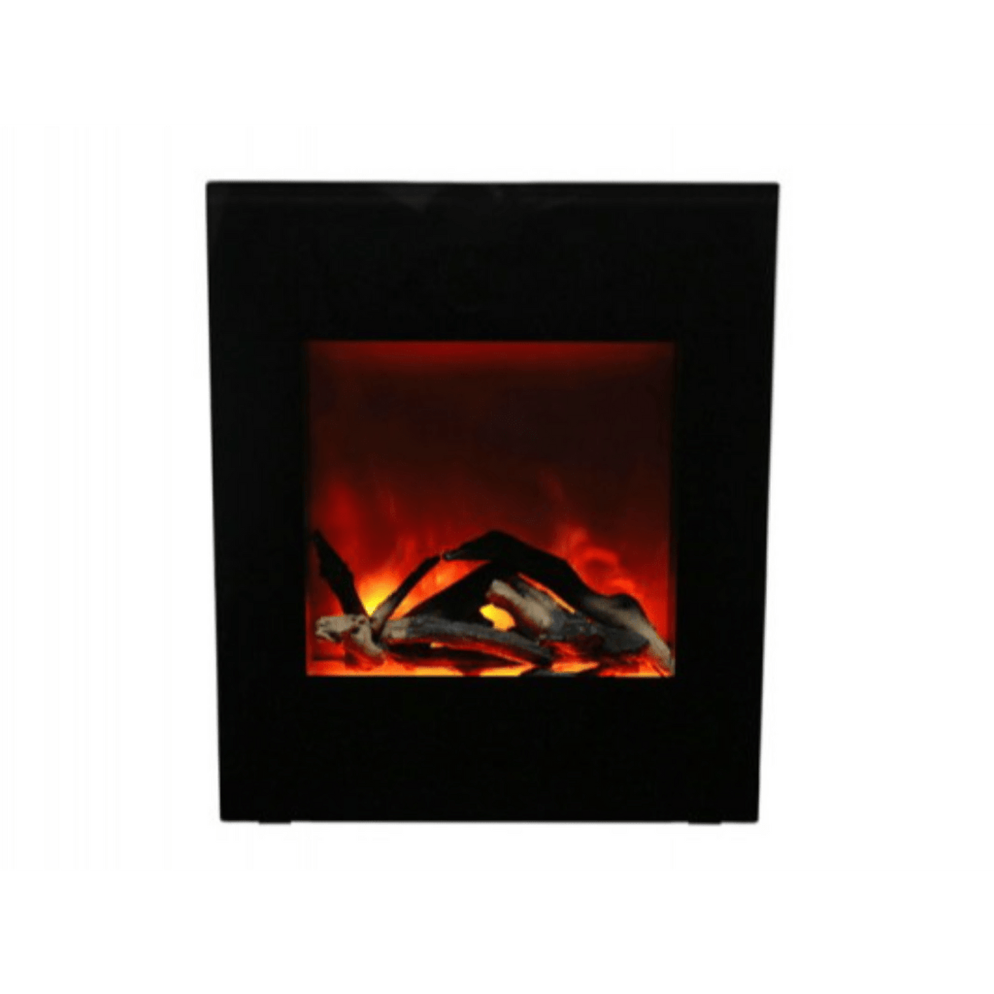 Amantii 24" LUMINA Corner Wall Mount Smart Electric Fireplace with Black Glass Surround and Log Set