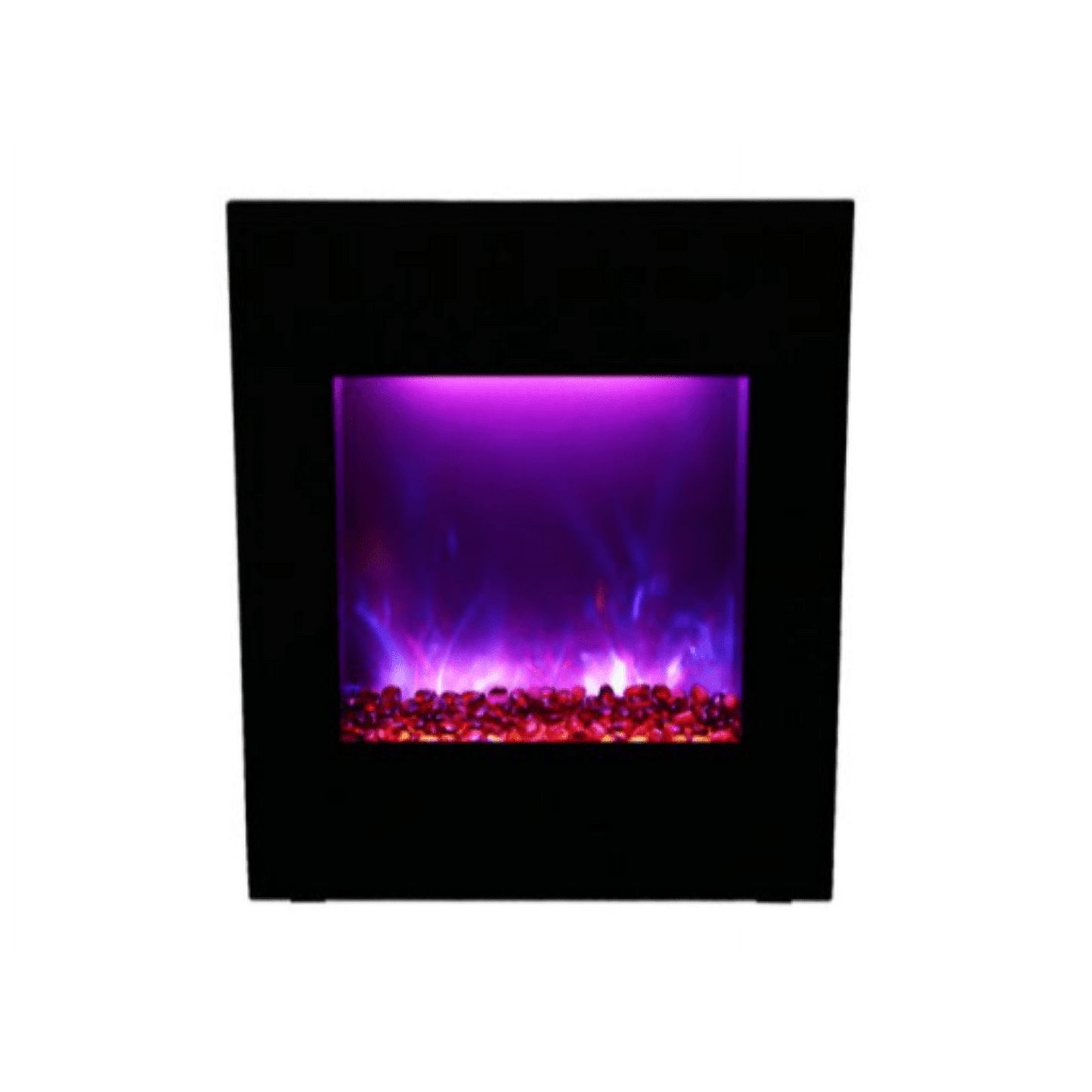 Amantii 24" LUMINA Corner Wall Mount Smart Electric Fireplace with Black Glass Surround and Log Set