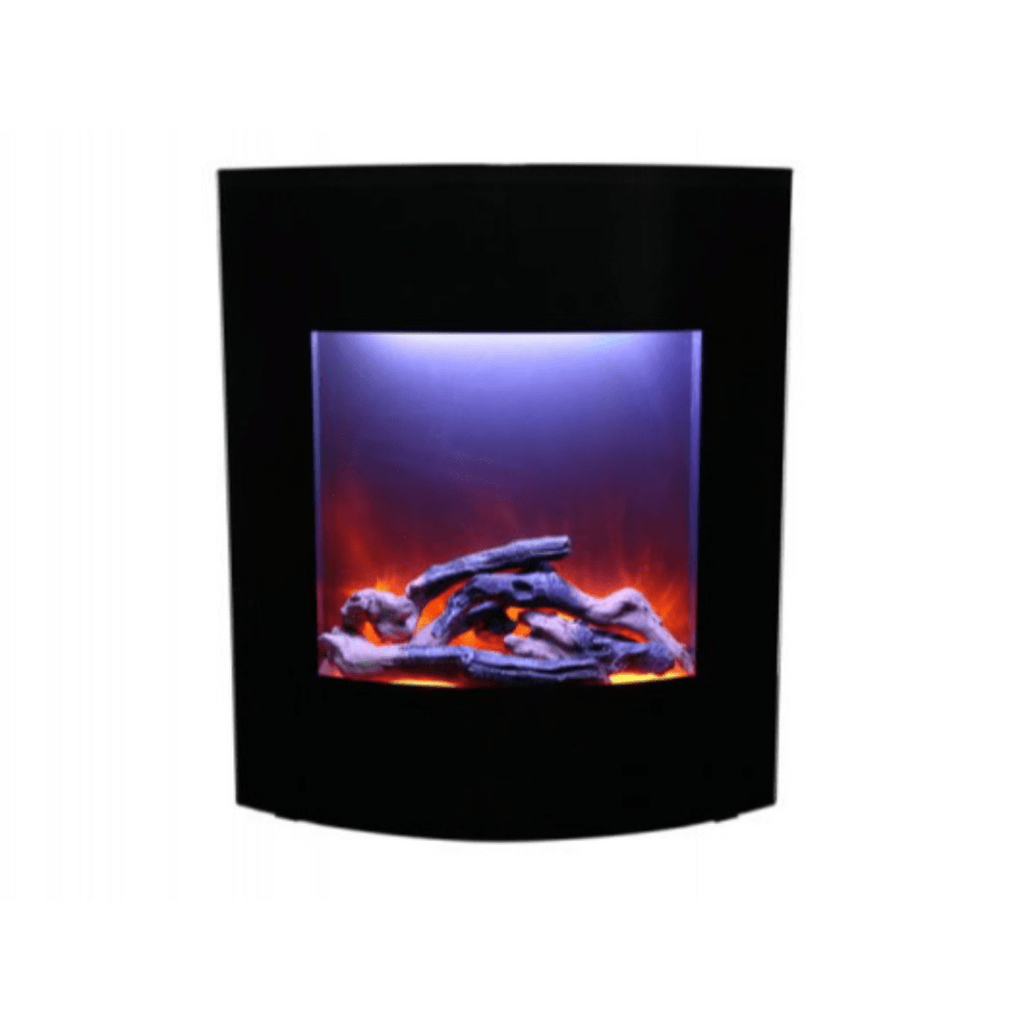 Amantii 24" LUMINA Corner Wall Mount Smart Electric Fireplace with Black Glass Surround and Log Set