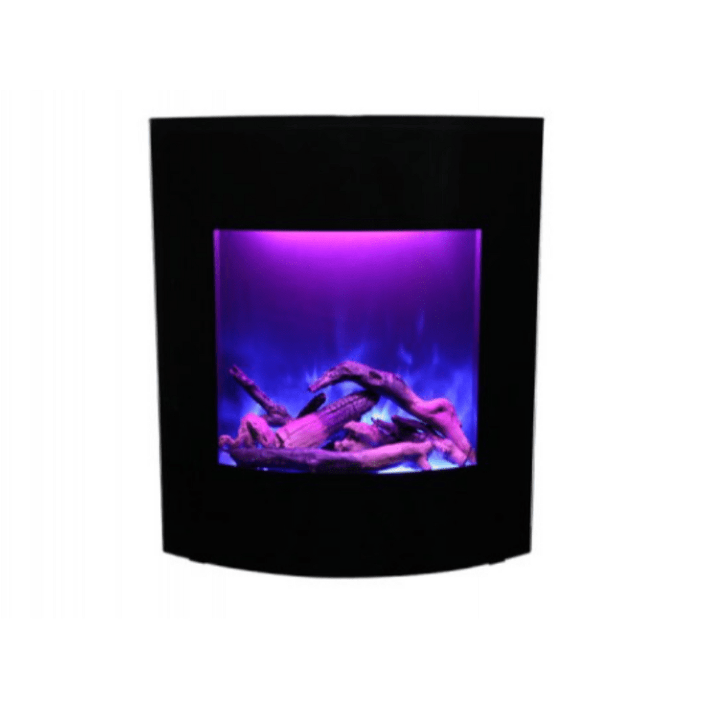 Amantii 24" LUMINA Corner Wall Mount Smart Electric Fireplace with Black Glass Surround and Log Set