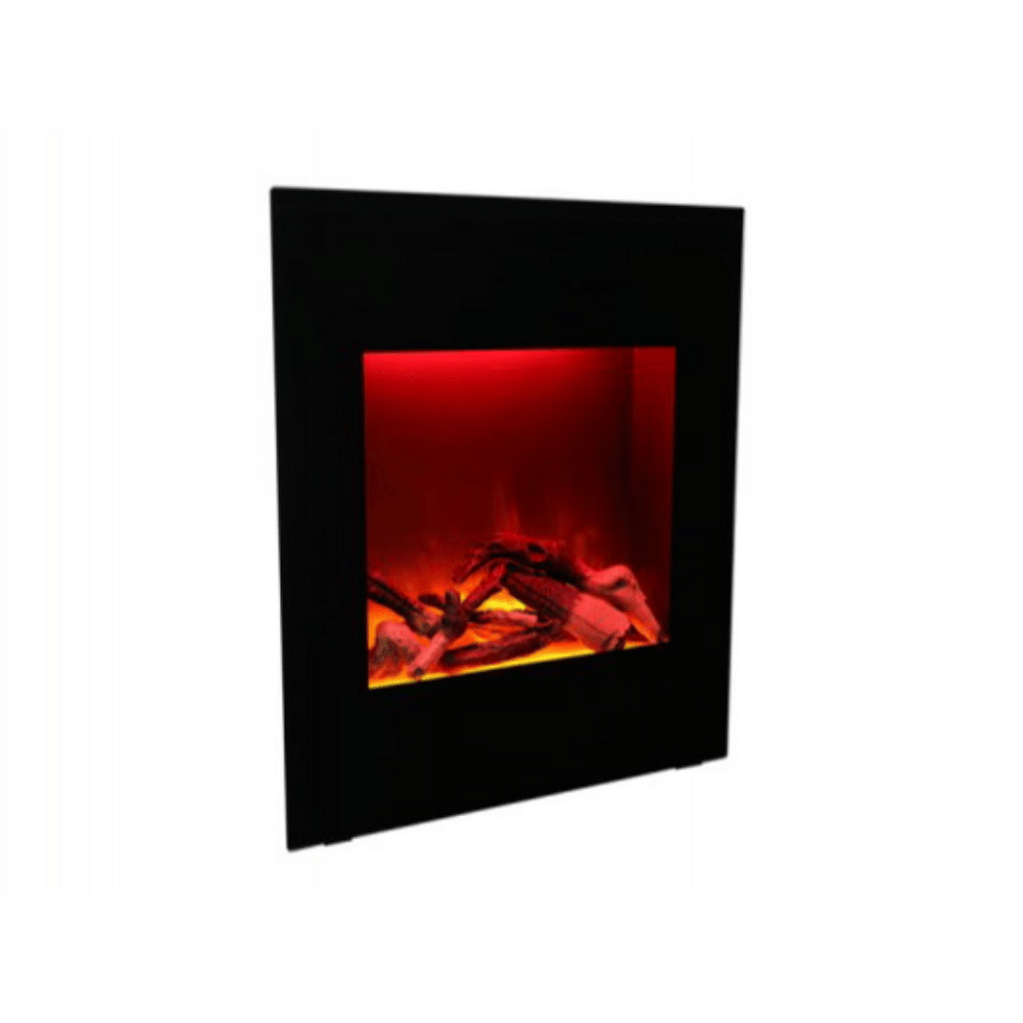 Amantii 24" LUMINA Corner Wall Mount Smart Electric Fireplace with Black Glass Surround and Log Set