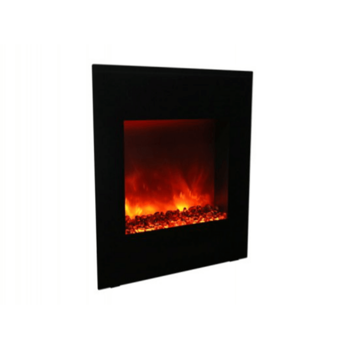 Amantii 24" LUMINA Corner Wall Mount Smart Electric Fireplace with Black Glass Surround and Log Set