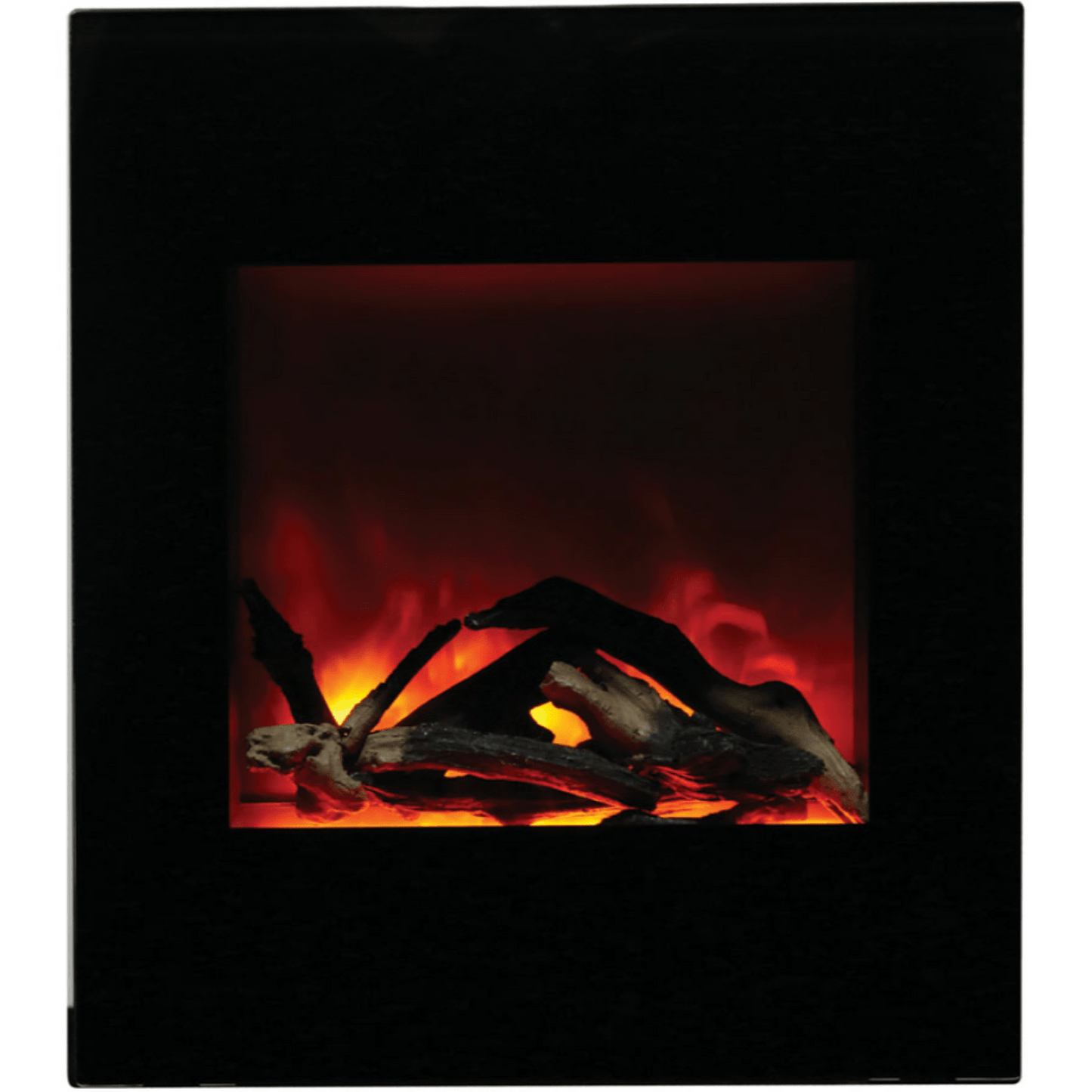 Amantii 24" LUMINA Corner Wall Mount Smart Electric Fireplace with Black Glass Surround and Log Set