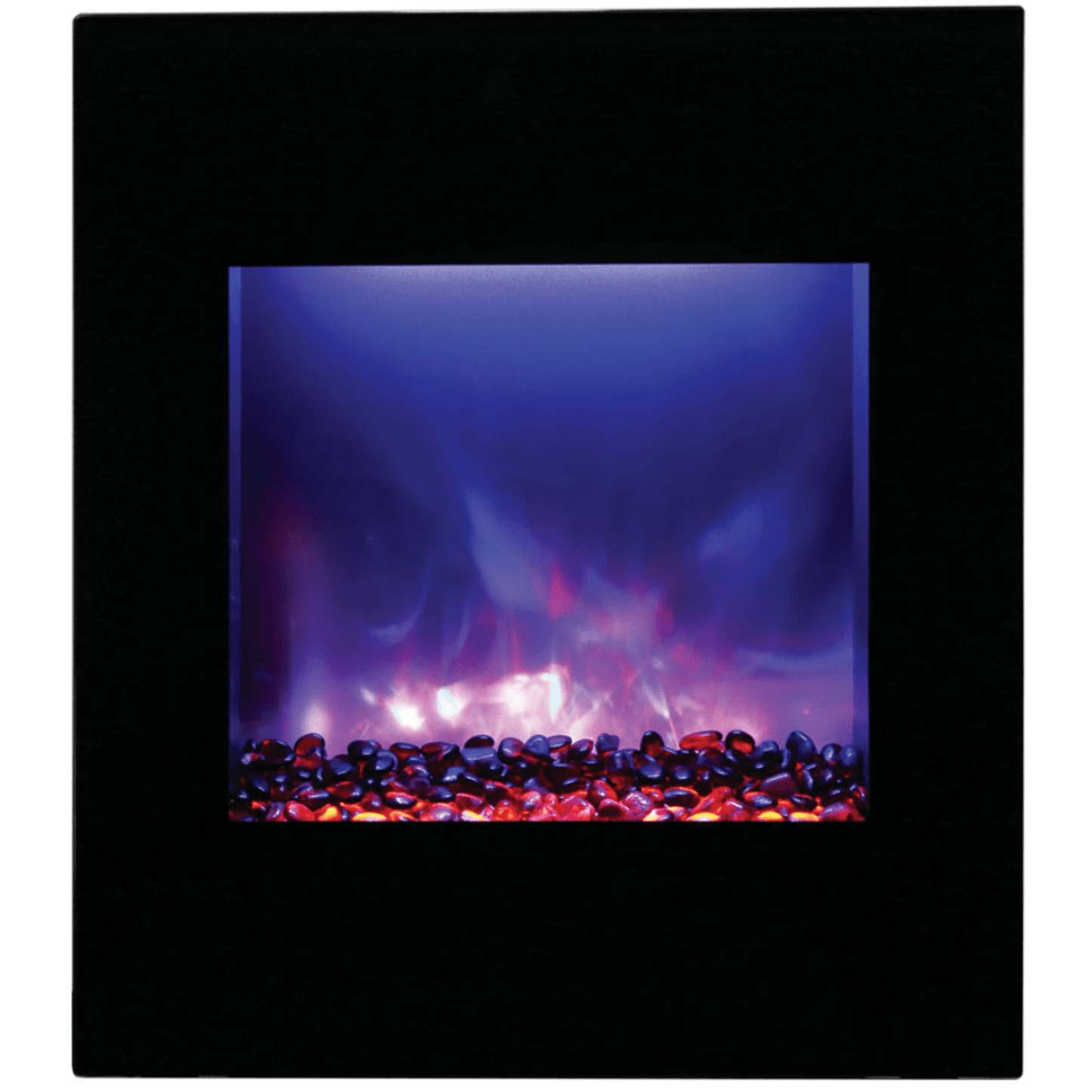 Amantii 24" LUMINA Corner Wall Mount Smart Electric Fireplace with Black Glass Surround and Log Set