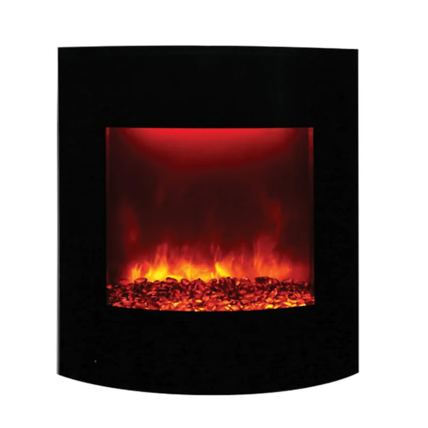 Amantii 24" LUMINA Corner Wall Mount Smart Electric Fireplace with Black Glass Surround and Log Set