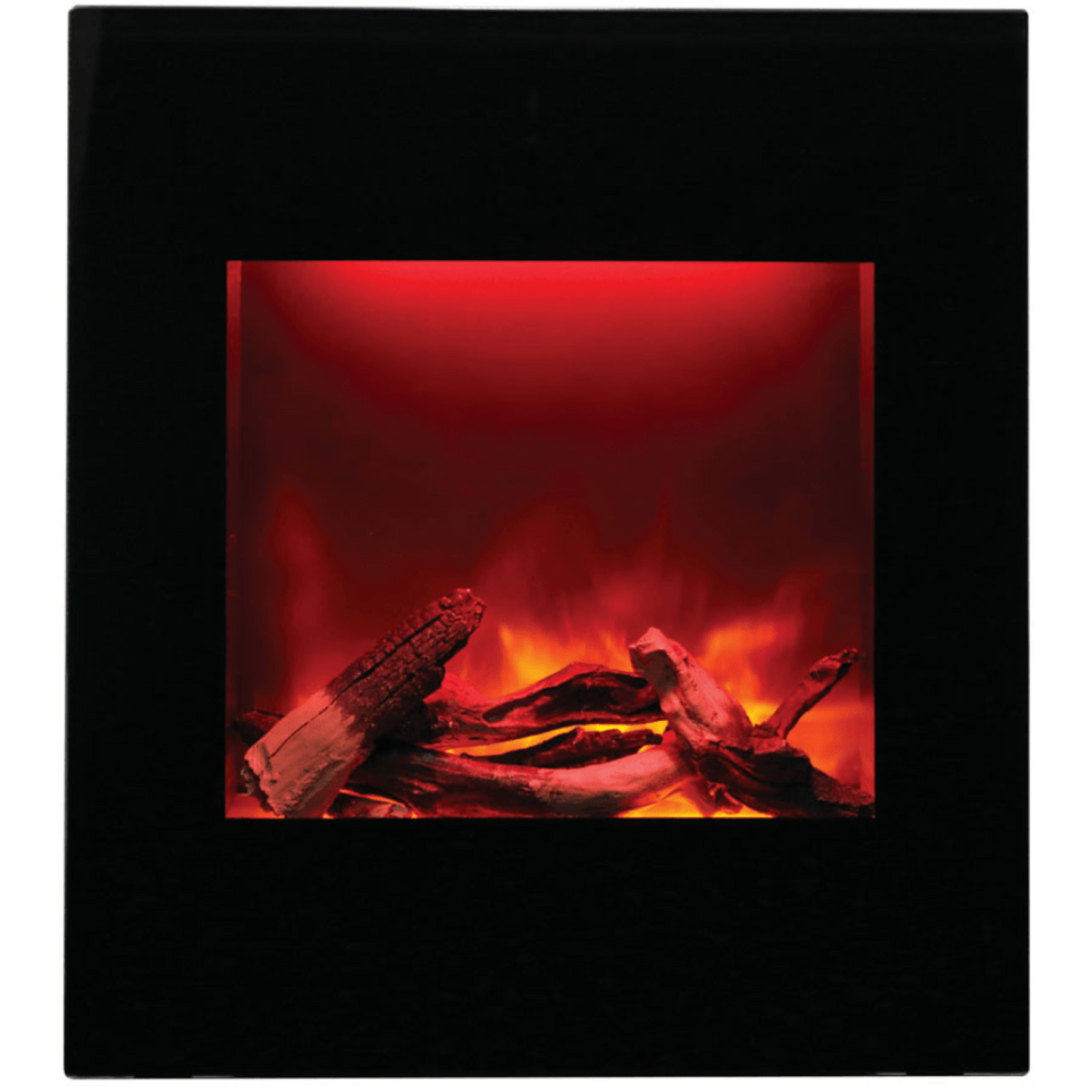 Amantii 24" LUMINA Corner Wall Mount Smart Electric Fireplace with Black Glass Surround and Log Set