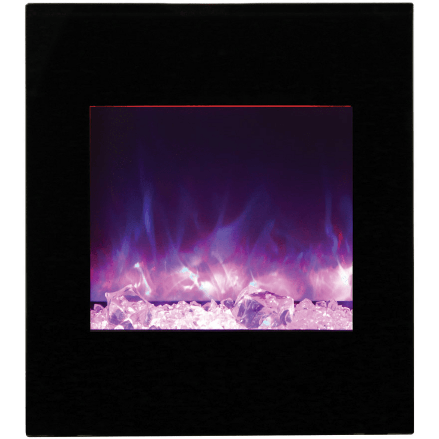Amantii 24" LUMINA Corner Wall Mount Smart Electric Fireplace with Black Glass Surround and Log Set