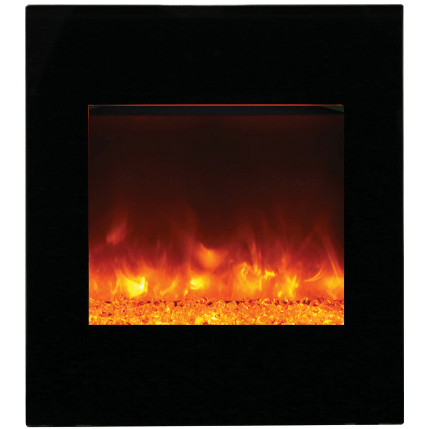 Amantii 24" LUMINA Corner Wall Mount Smart Electric Fireplace with Black Glass Surround and Log Set