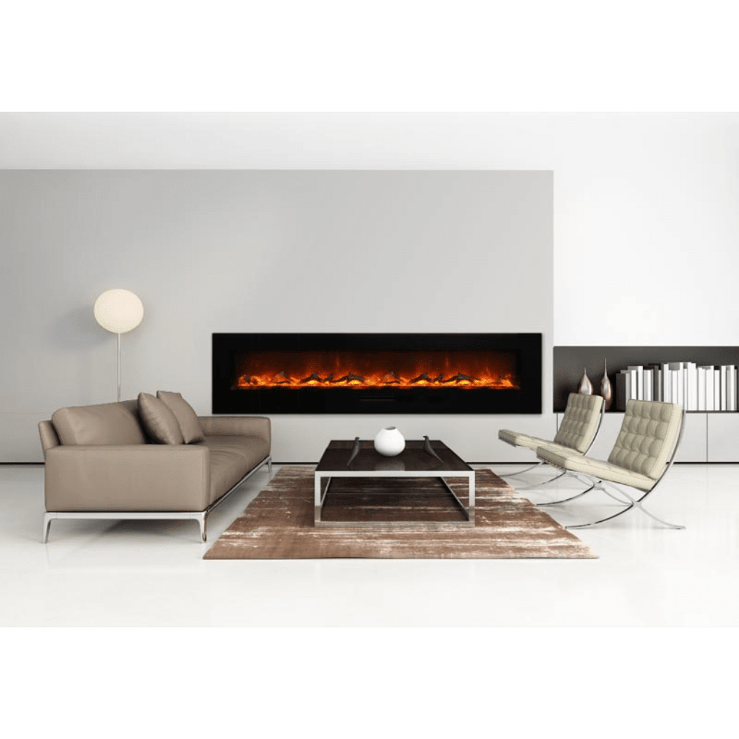 Amantii 26" Wall Mount/Flush Mount Electric Fireplace with Glass Surround