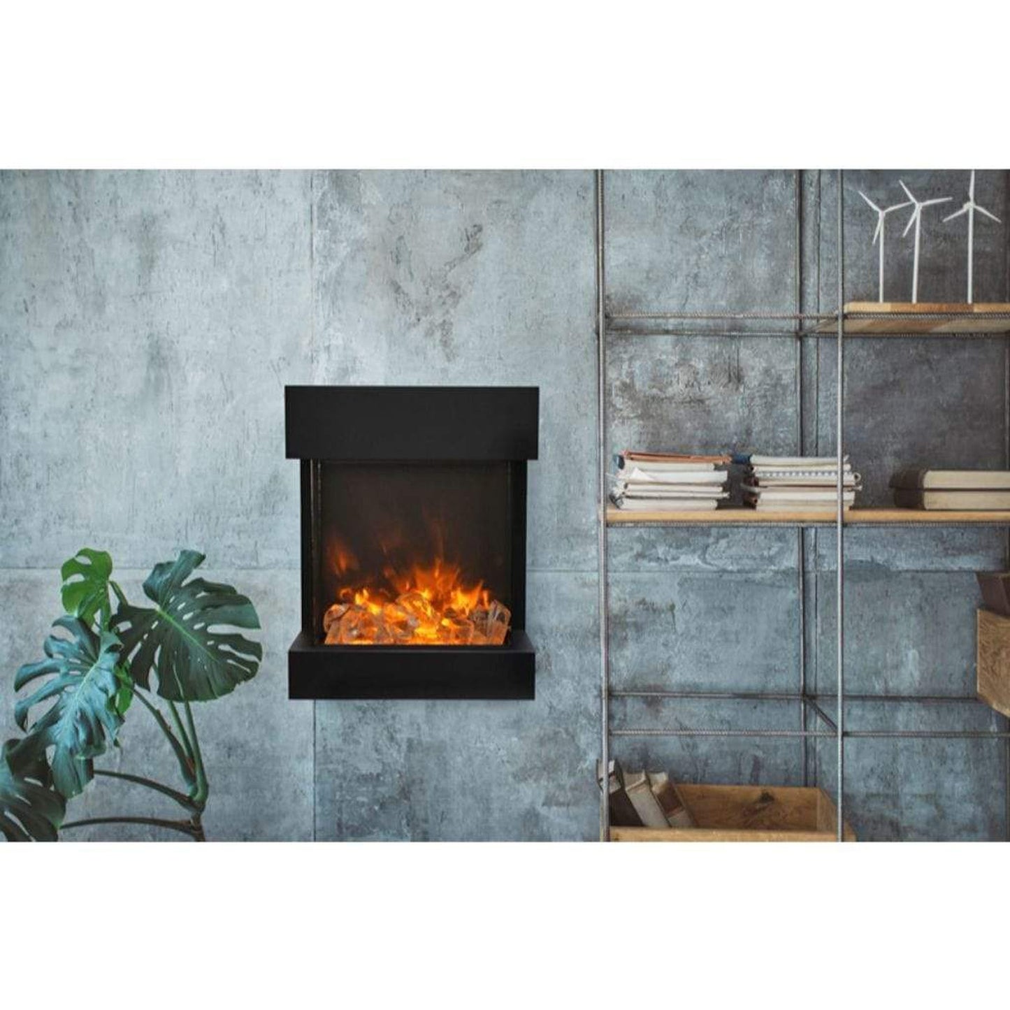 Amantii Cube 20" Three Sided Wall Mount Electric Fireplace