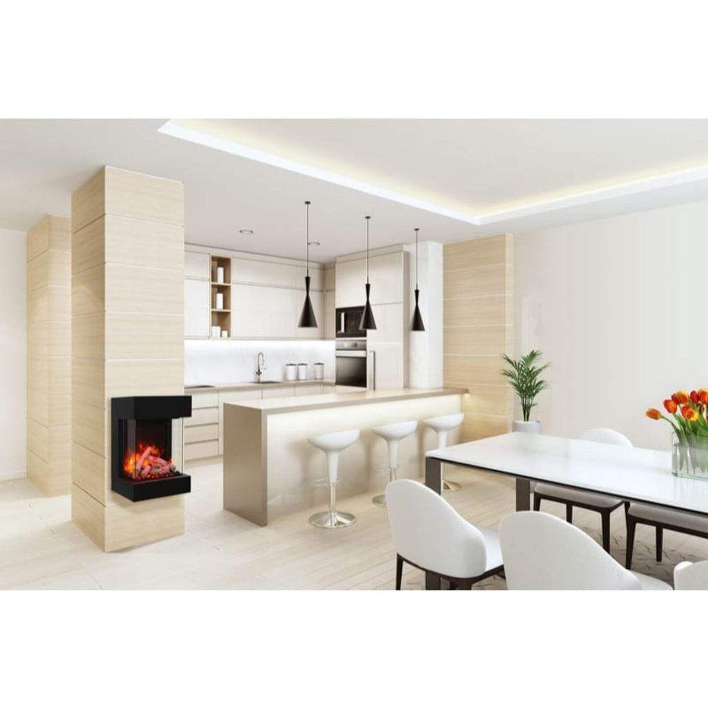 Amantii Cube 20" Three Sided Wall Mount Electric Fireplace