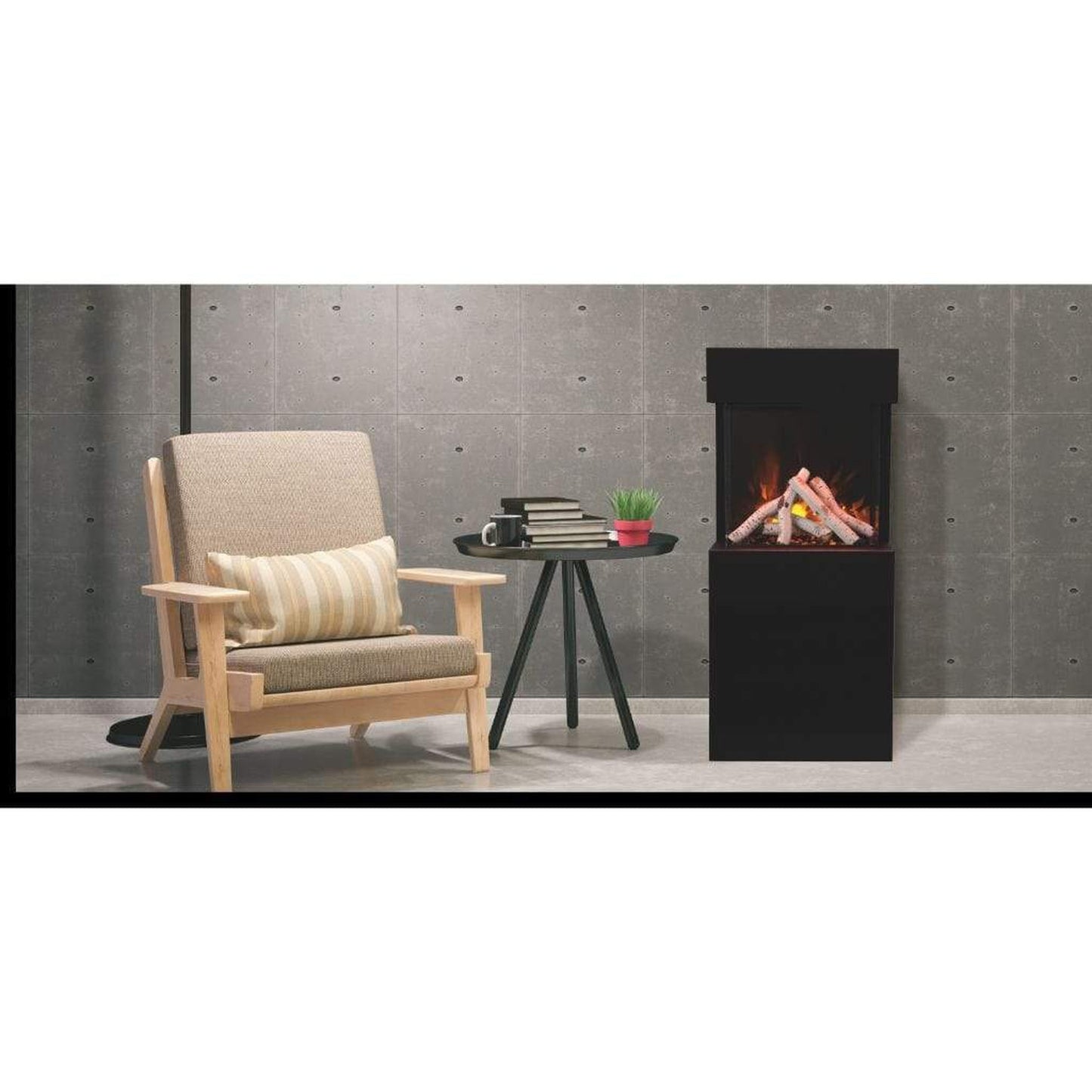 Amantii Cube 20" Three Sided Wall Mount Electric Fireplace