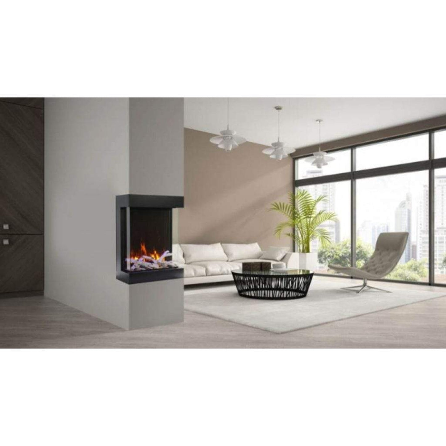 Amantii Cube 20" Three Sided Wall Mount Electric Fireplace