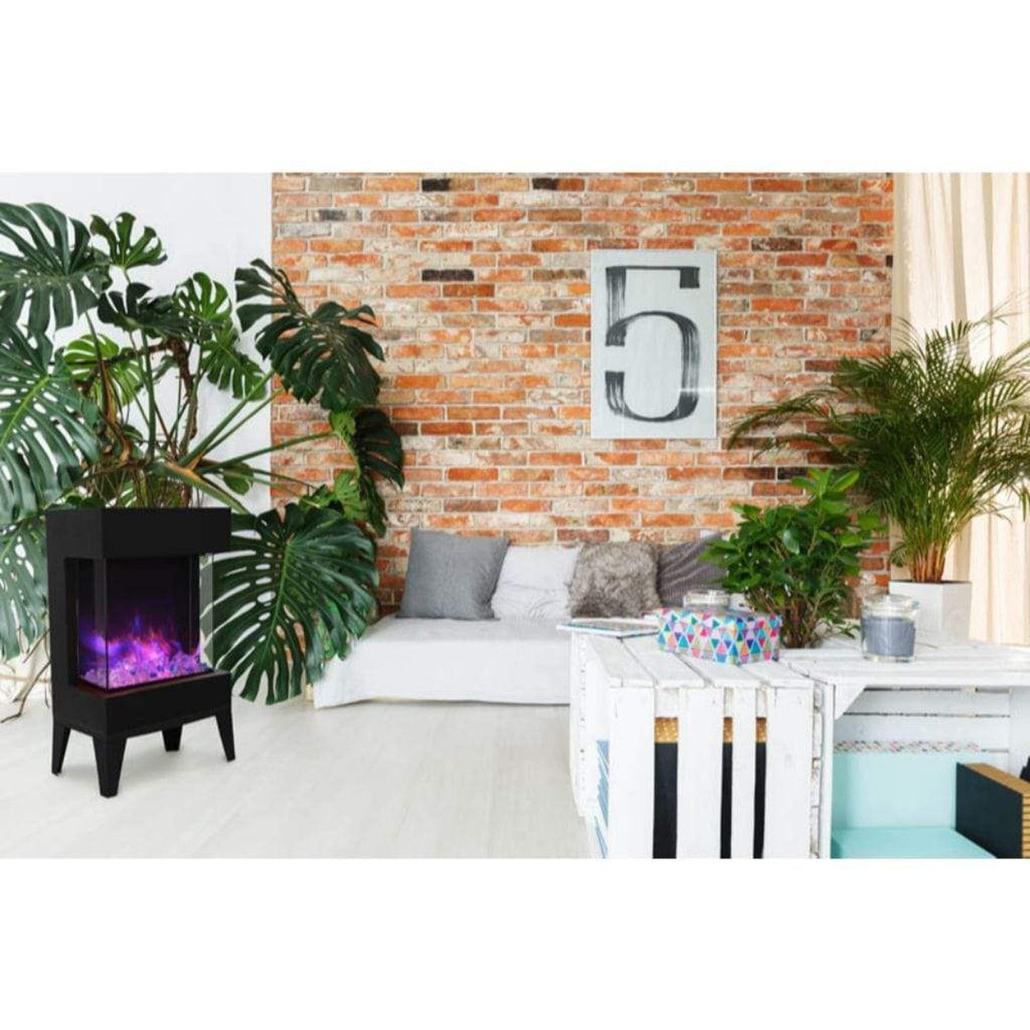 Amantii Cube 20" Three Sided Wall Mount Electric Fireplace