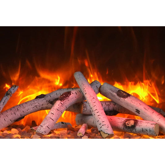 Amantii Design 12 Piece Large Birch Log Set with Deluxe Media Kit