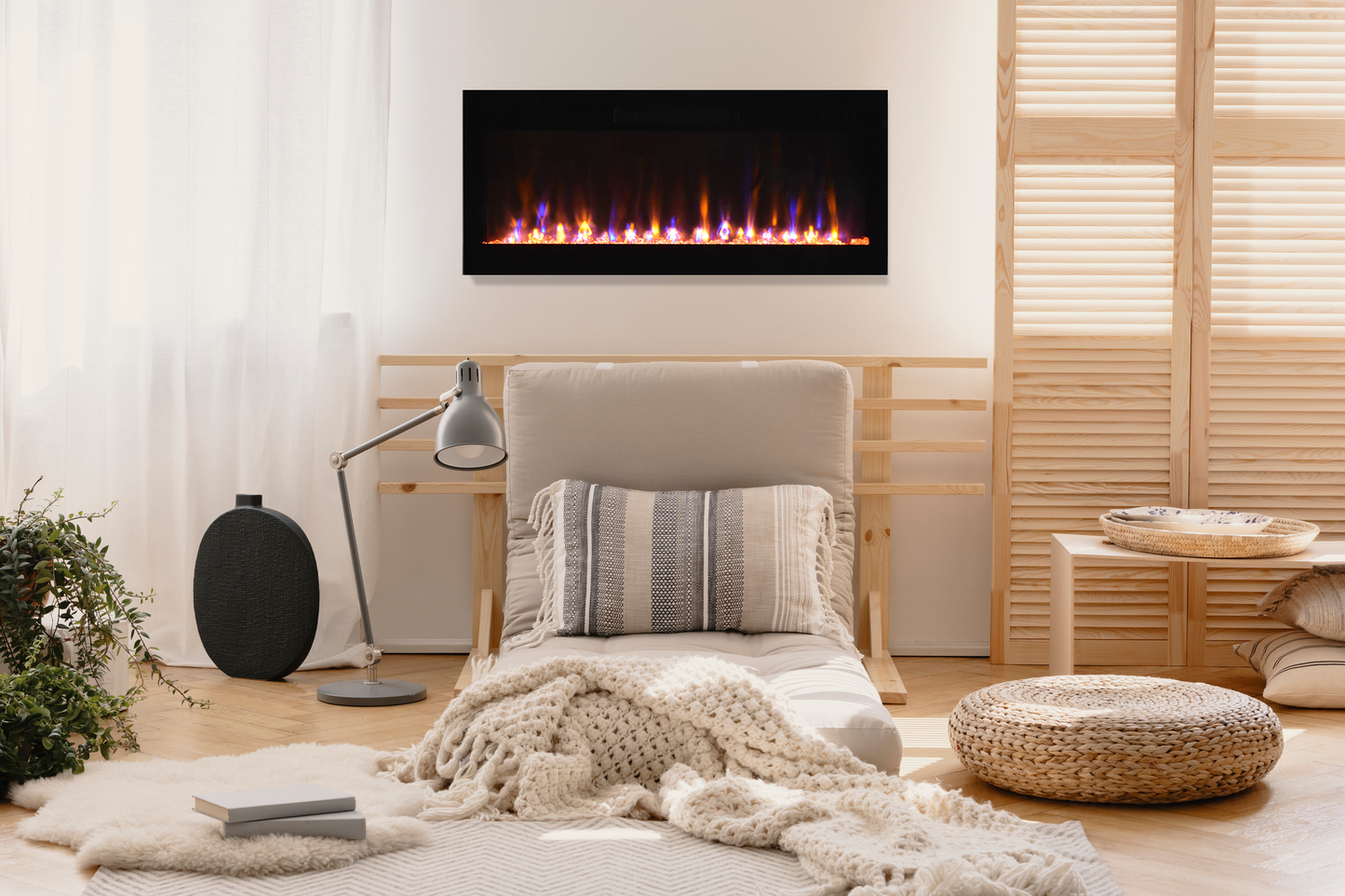 Amantii Fire & Ice Evolution Linear 50" WiFi Enabled Wall-Mounted Electric Fireplace