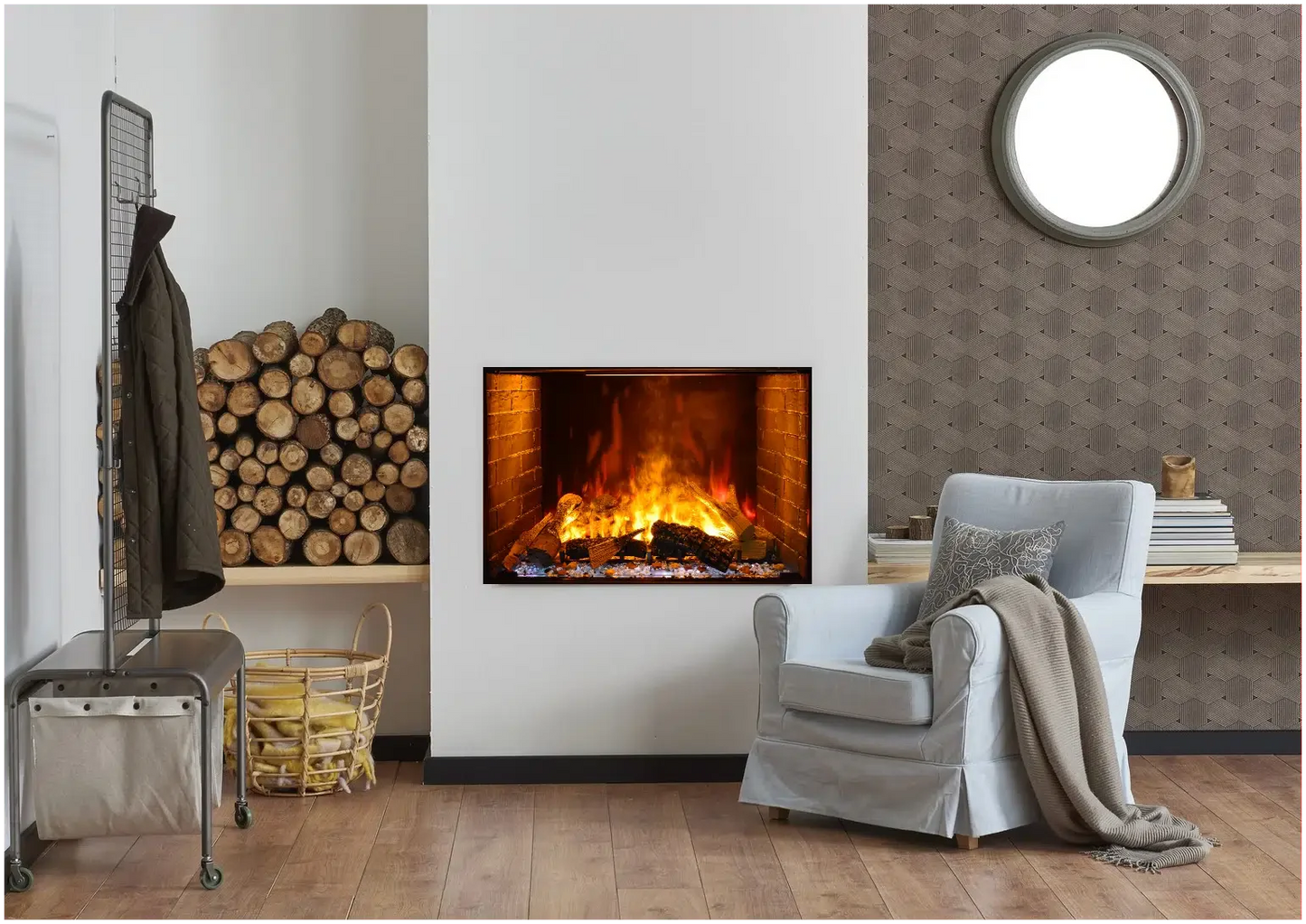 Amantii Signature Series Traditional 38" Built-in Electric Fireplace Featuring Optimyst Technology Patented by Dimplex