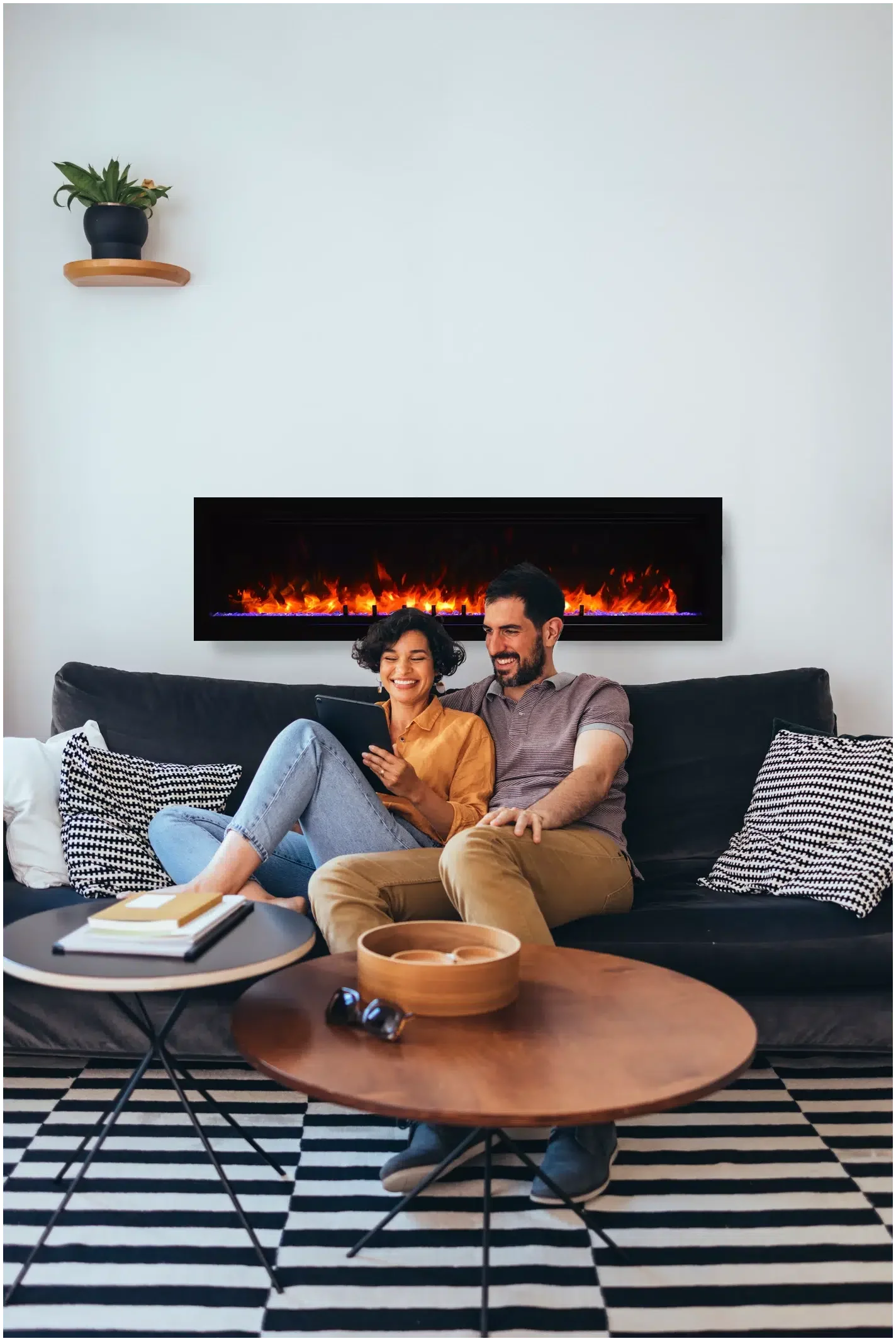 Amantii Symmetry Lumina 74" Indoor Outdoor Built-in Smart Electric Fireplace