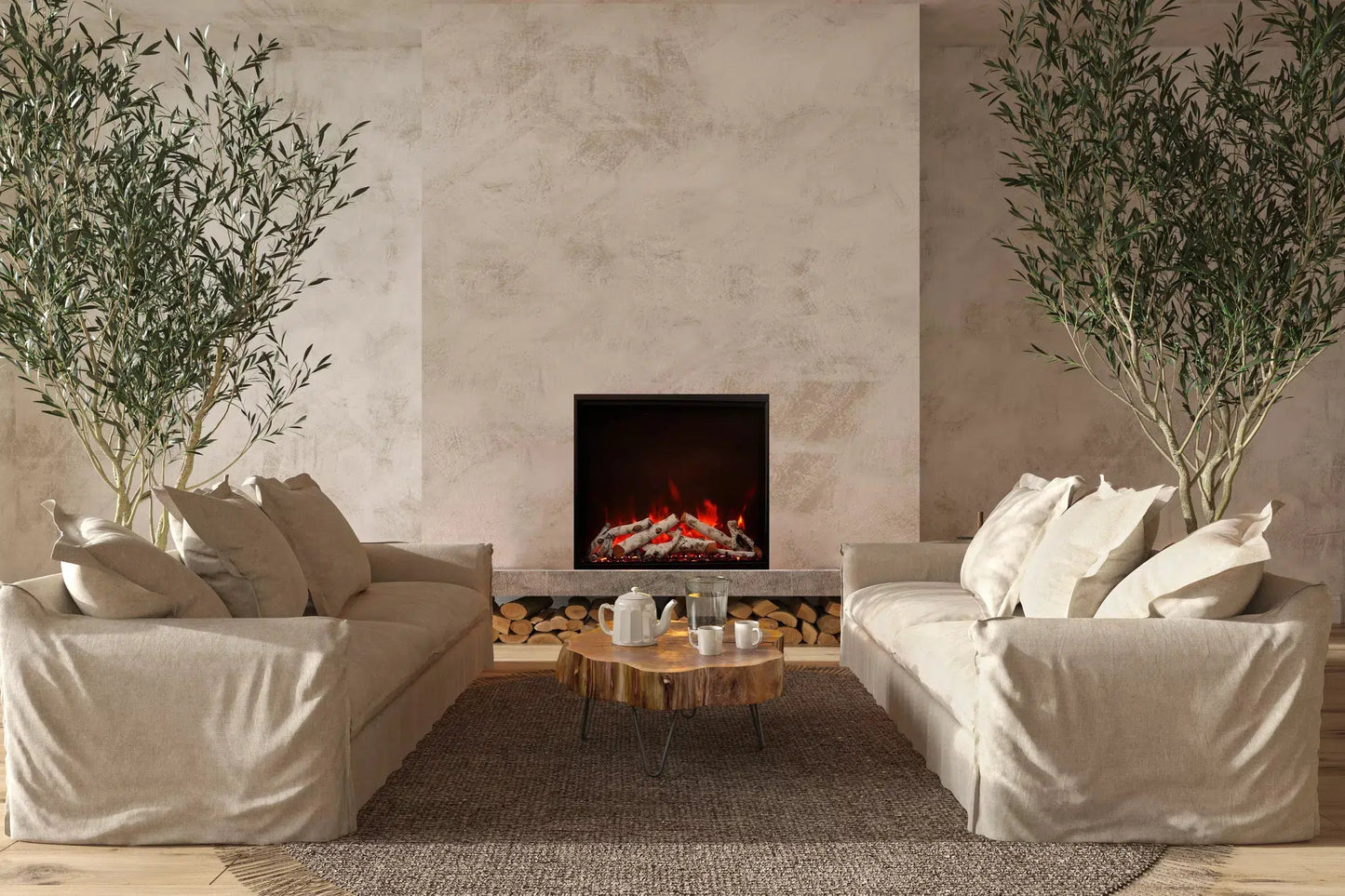Amantii Traditional Bespoke 30" Indoor/Outdoor Smart Electric Insert Fireplace