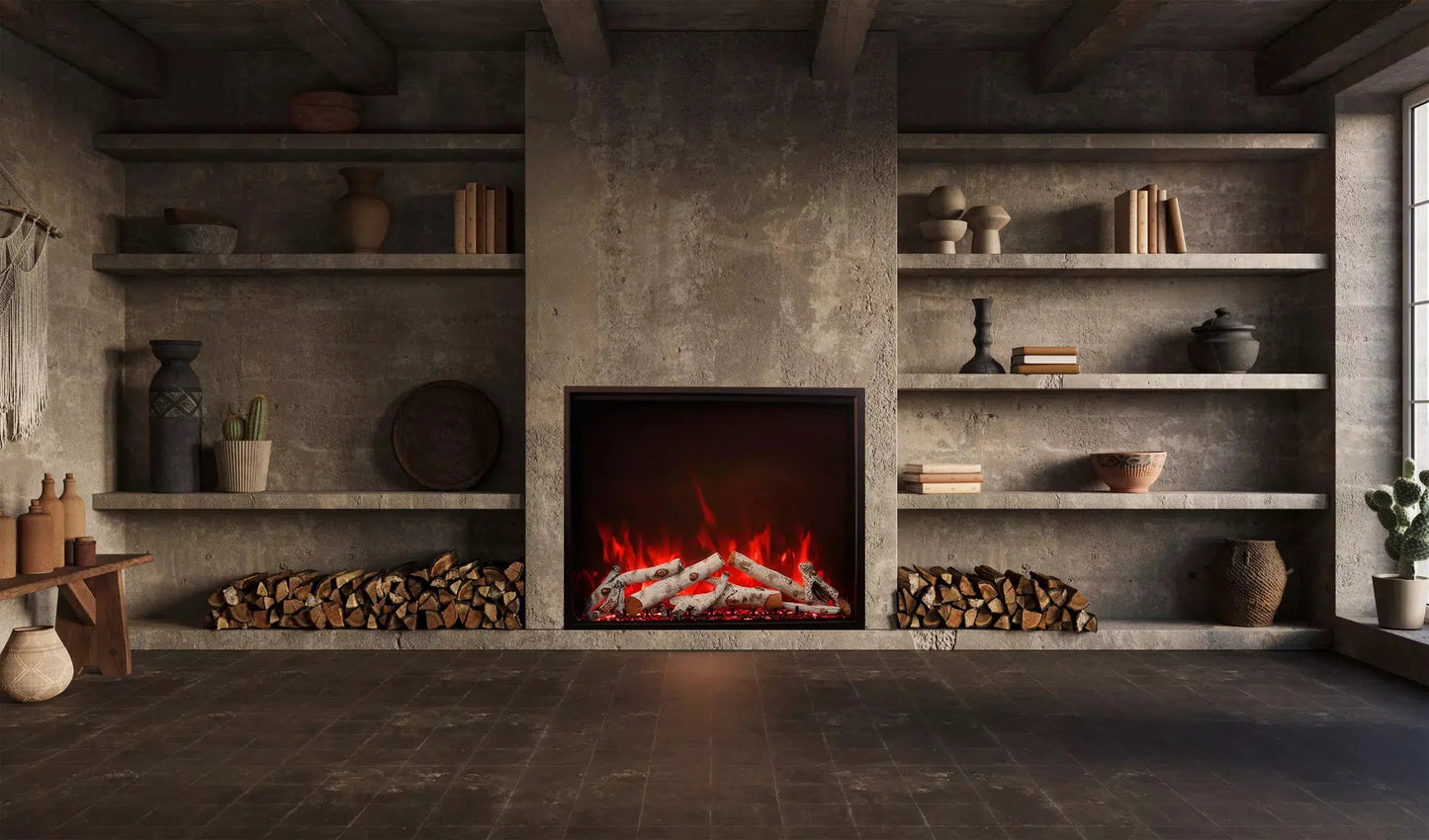 Amantii Traditional Bespoke 30" Indoor/Outdoor Smart Electric Insert Fireplace