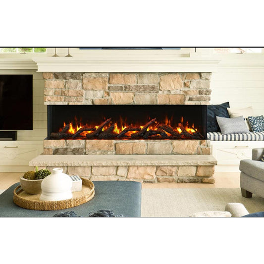 Amantii Tru-View 72" Three Sided Slim Glass Electric Fireplace