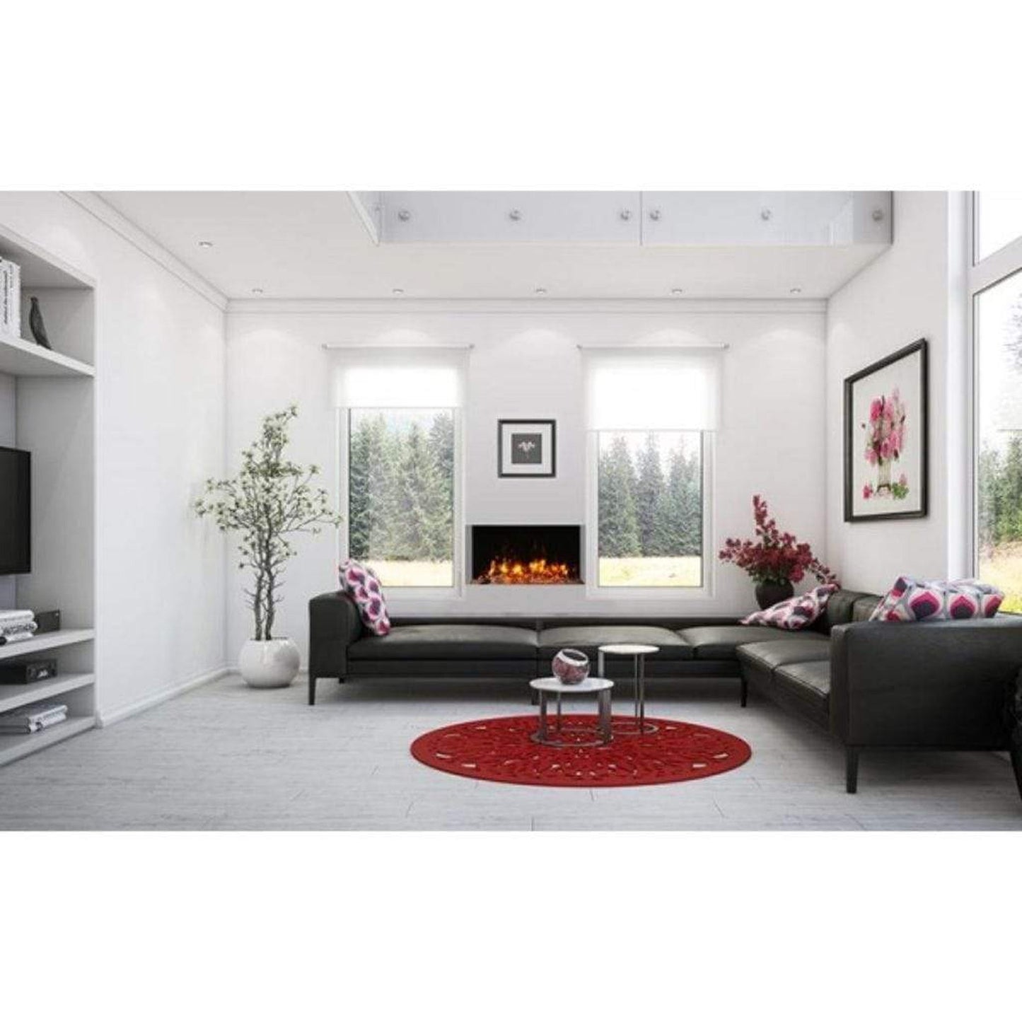 Amantii Tru-View 72" Three Sided Slim Glass Electric Fireplace