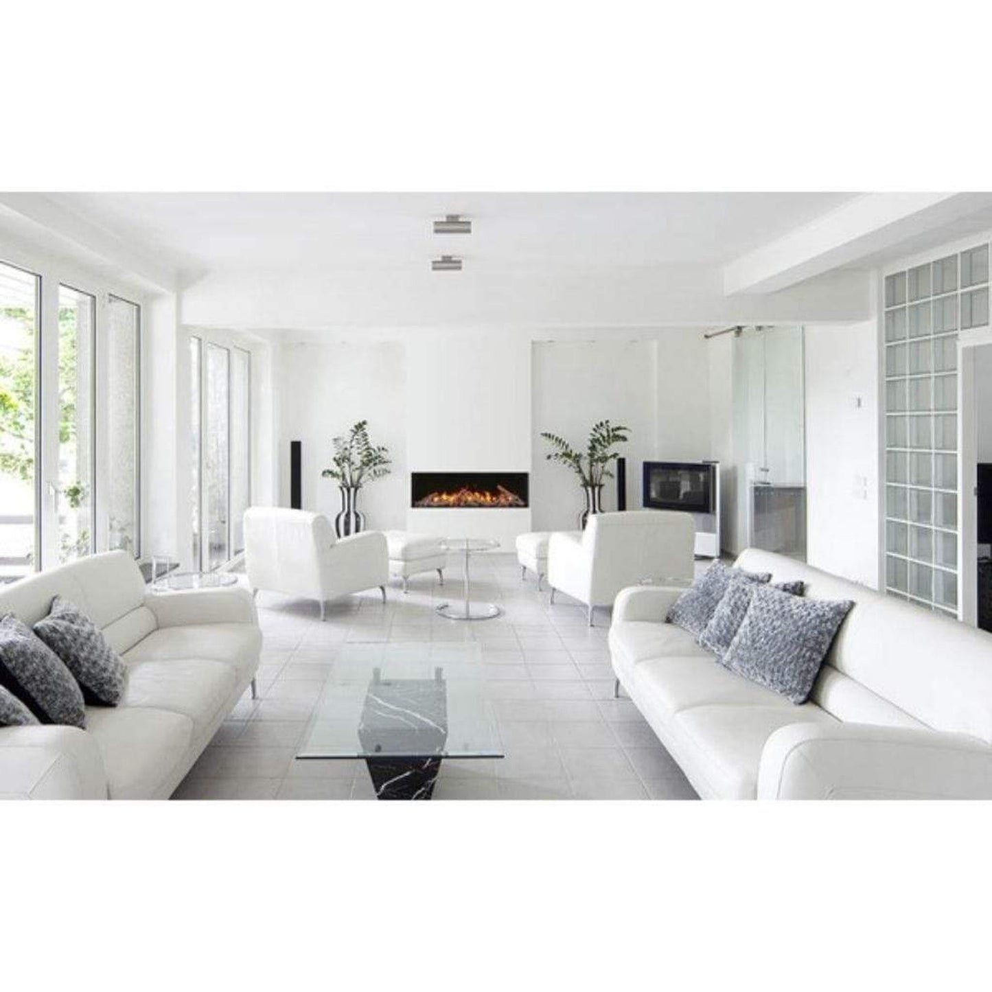 Amantii Tru-View 72" Three Sided Slim Glass Electric Fireplace