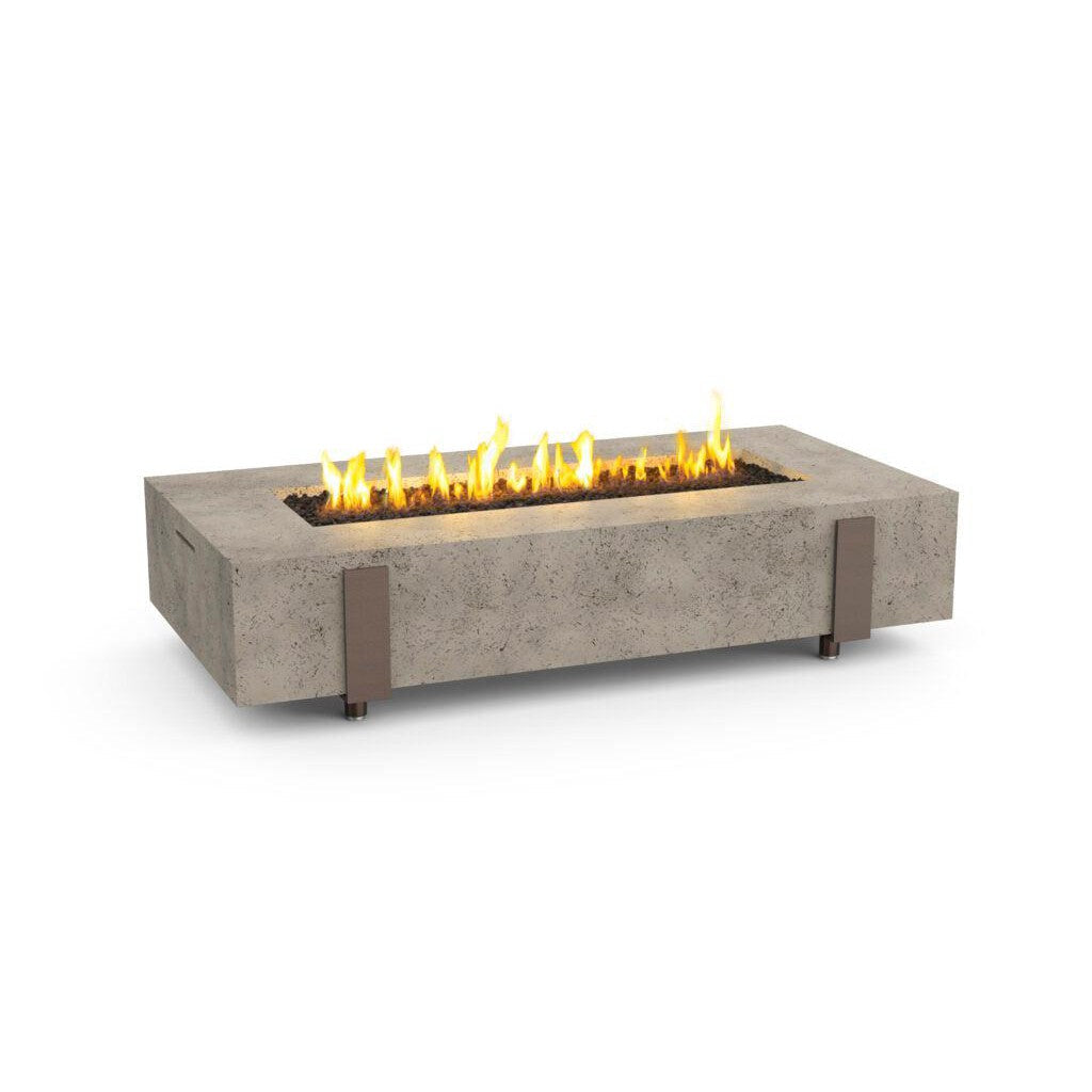 American Fyre Designs Long Iron Saddle 72" Light Basalt Liquid Propane Firetable with Manual Flame Sensing Control