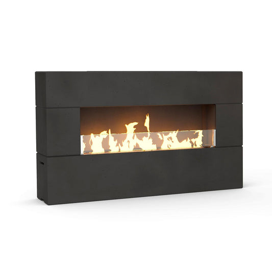 American Fyre Designs Milan Low 44" Black Lava Propane Gas Fireplace with Manual Flame Sensing Control