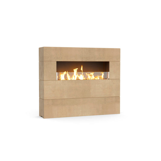 American Fyre Designs Milan Tall 60" Cafe Blanco Propane Gas Fireplace with Manual Flame Sensing Control