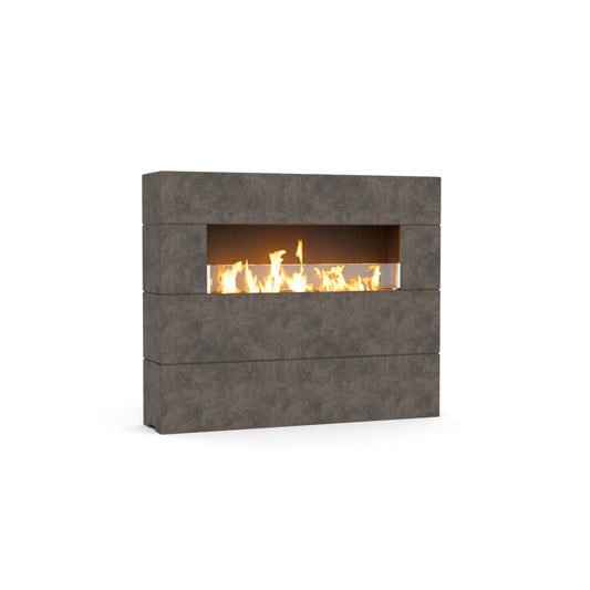 American Fyre Designs Milan Tall 60" Dark Basalt Natural Gas Fireplace with Manual Flame Sensing Control