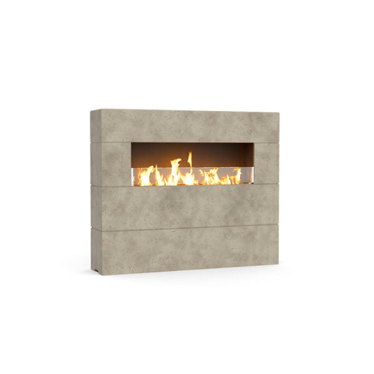 American Fyre Designs Milan Tall 60" Light Basalt Natural Gas Fireplace with FyreStarter Bluetooth Control