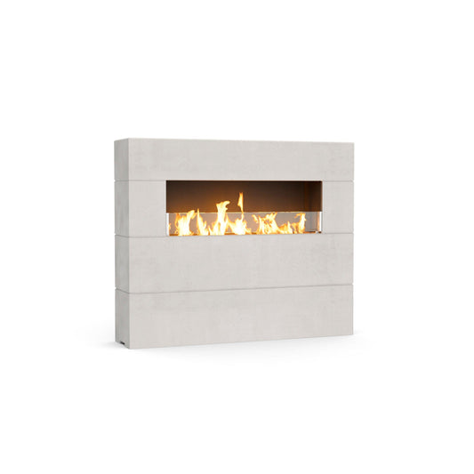 American Fyre Designs Milan Tall 60" White Aspen Propane Gas Fireplace with Manual Flame Sensing Control