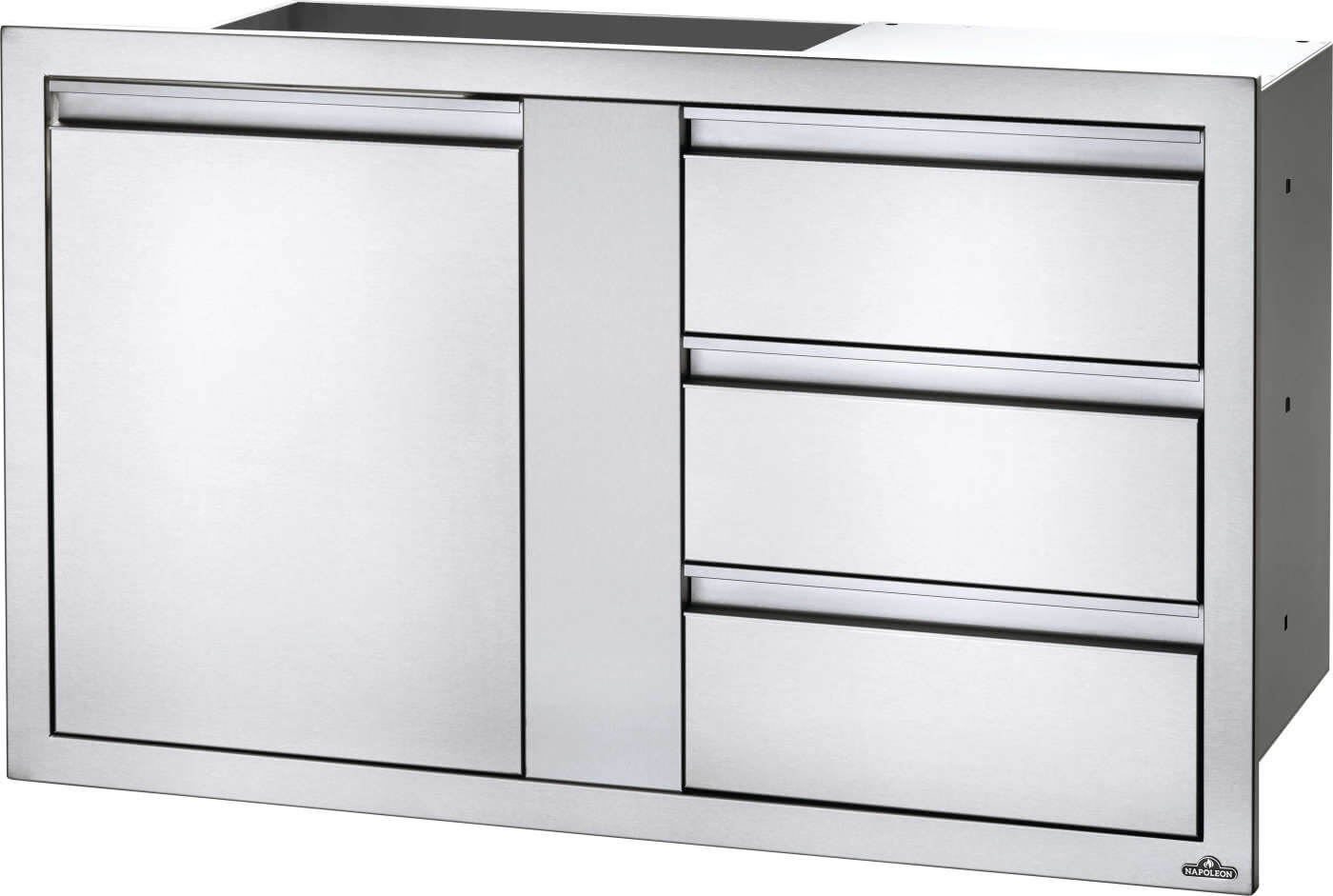 Napoleon 42 x 24 inch Large Single Door & Triple Drawer