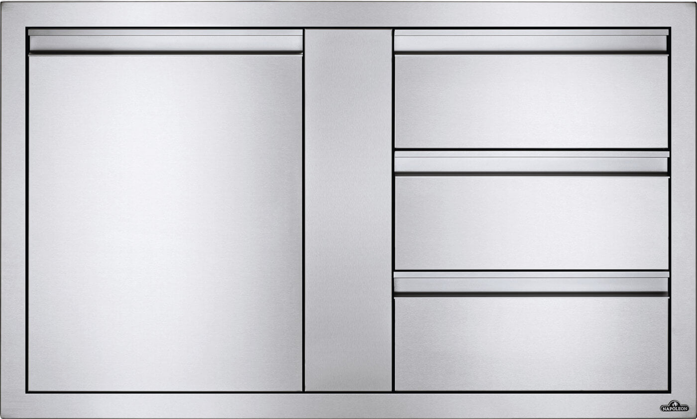 Napoleon 42 x 24 inch Large Single Door & Triple Drawer
