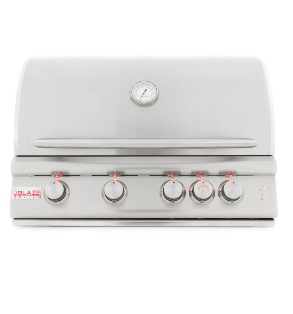 Blaze Premium LTE 32" 4-Burner Built-In Liquid Propane Grill With Rear Infrared Burner & Grill Lights (BLZ-4LTE2-LP)