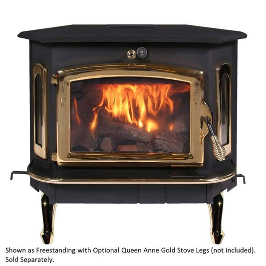 Buck Stove Bay Series Model 91 Catalytic Wood Burning Stove With Gold Door Finish