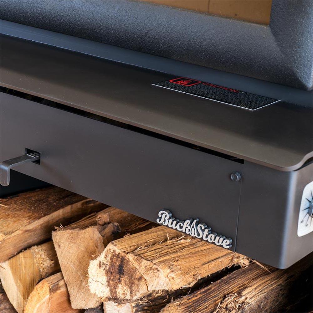 Buck Stove Model 21 Non-Catalytic and Blower Assembly Standard Wood Burning Stove With Gold Door Finish