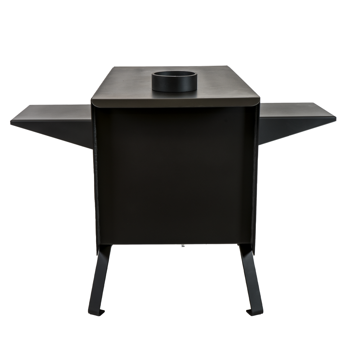 Buck Stove Model Little Buck Black Wood Burning Campstove With Legs, Shelves and 4" Collar