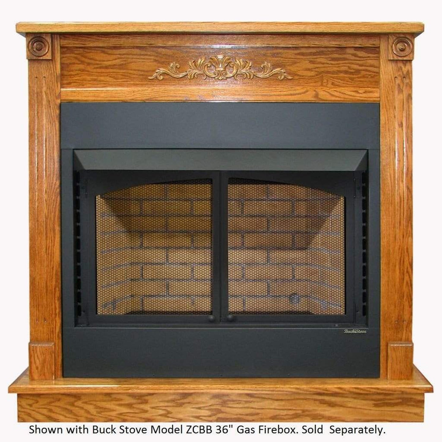 Buck Stove Standard Dark Oak Mantel for Gas Stoves and Fireboxes