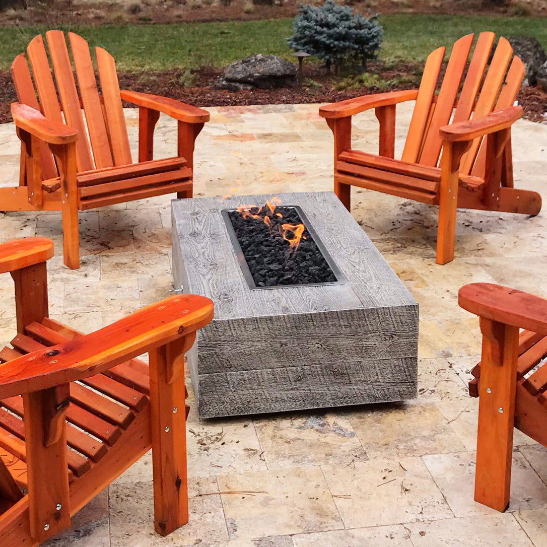 Coronado Wood Grain Fire Pit by The Outdoor Plus - Free Cover Included