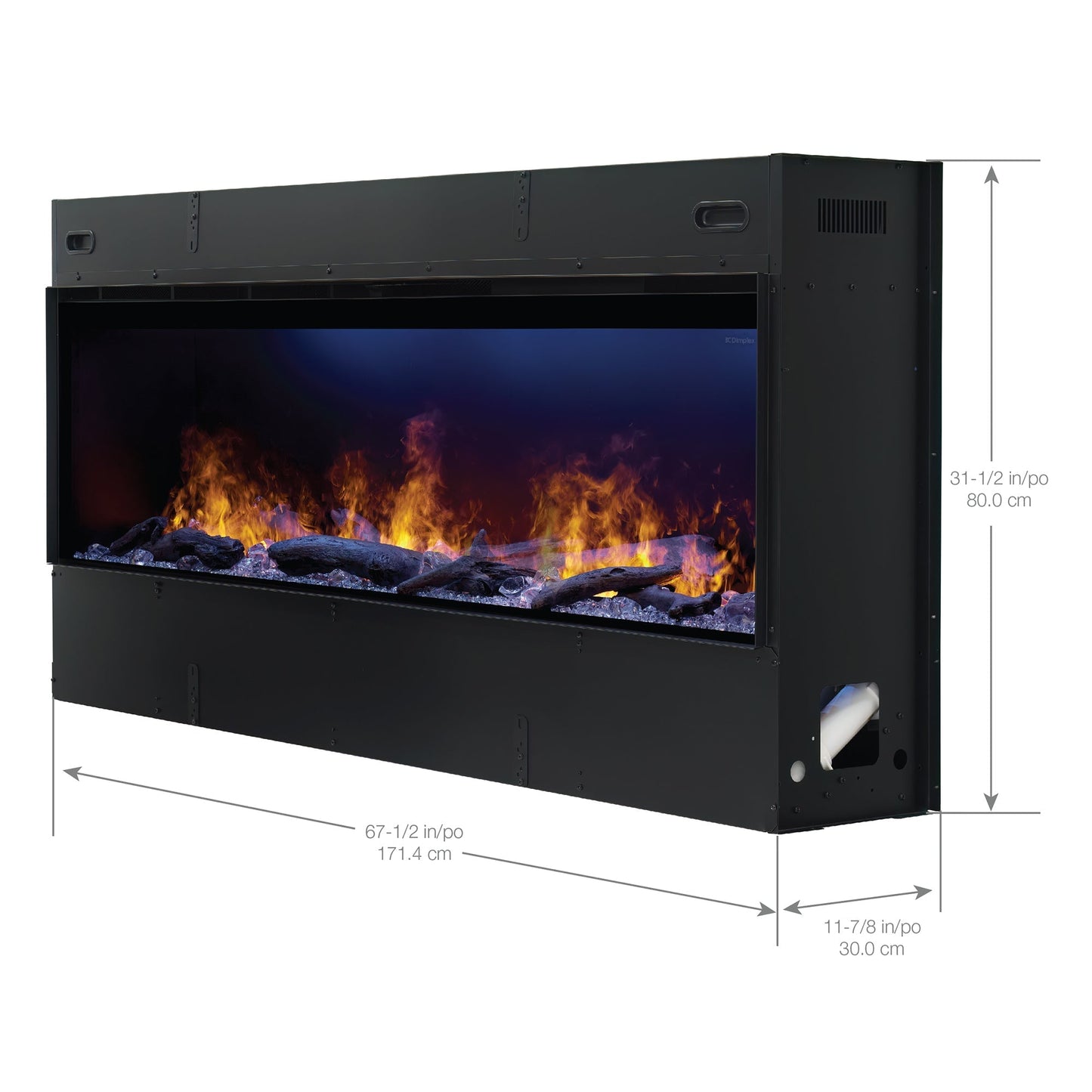 Dimplex Optimyst Linear 66" Electric Fireplace With Acrylic Ice and Driftwood Media